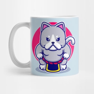 Cute Cat Sumo Cartoon Mug